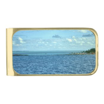 Tropical Scene Gold Finish Money Clip by h2oWater at Zazzle