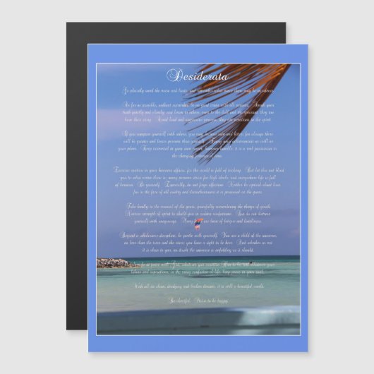 Tropical Scene Max Ehrmann Desiderata Magnet (Front/Back)
