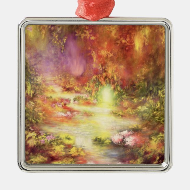 Tropical Scenery 1990 Metal Ornament (Front)