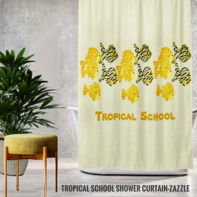 Tropical School Shower Curtain (Creator Uploaded)