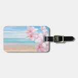 Tropical, Sea, Beach, Hawaiian Flower Luggage Tag at Zazzle