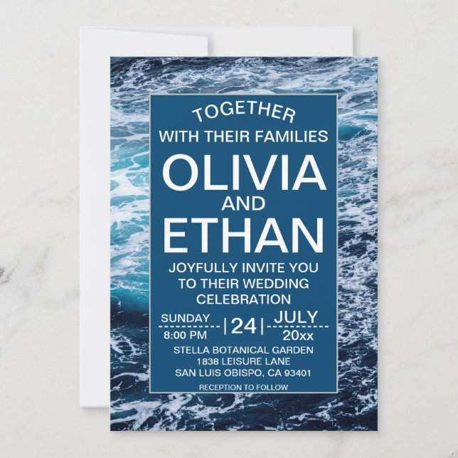 Tropical sea life Wedding Invitation (Front)