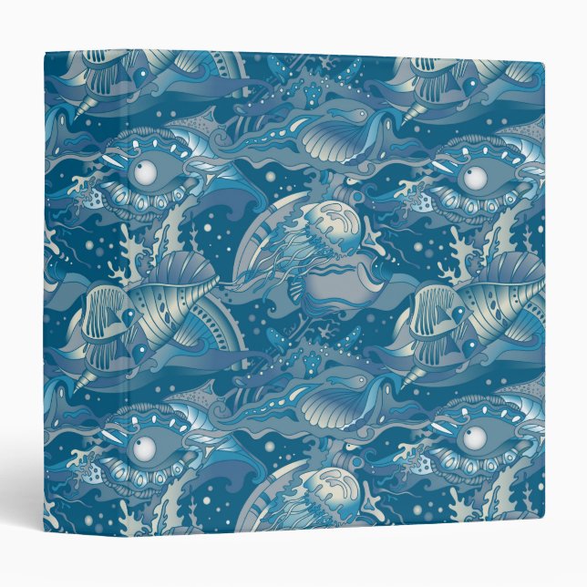 Tropical Sea Pattern 3 Ring Binder (Front/Spine)
