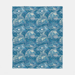 Tropical Sea Pattern Fleece Blanket