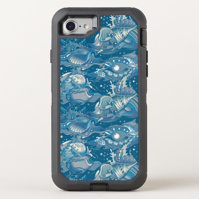 Tropical Sea Pattern Otterbox iPhone Case (Back)