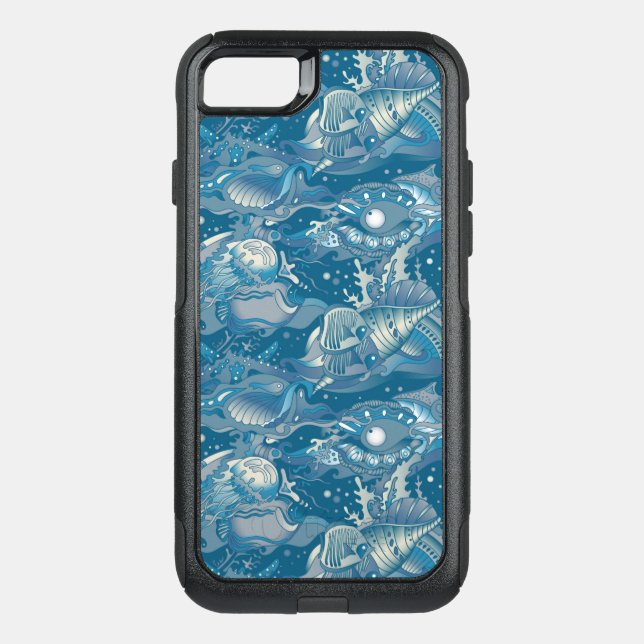 Tropical Sea Pattern Otterbox iPhone Case (Back)