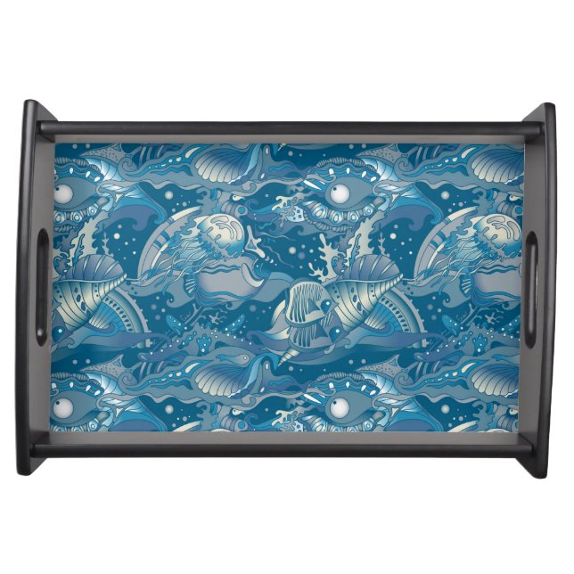 Tropical Sea Pattern Serving Tray (Front)