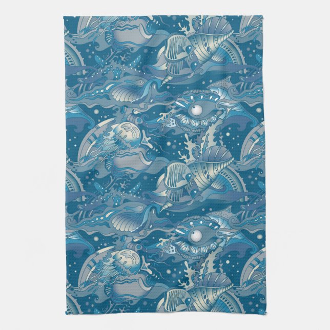 Tropical Sea Pattern Towel (Vertical)