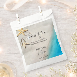 Tropical sea sand starfish beach Thank You wedding Favor Bag
