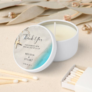 Tropical sea sand starfish beach Thank You wedding Mini Candle Favors