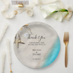 Tropical sea sand starfish beach Thank You wedding Paper Plates<br><div class="desc">Tropical sea sand starfish beach Thank You wedding paper plates.
You can add your own message,  names and wedding date to create very personal and unique plates.</div>