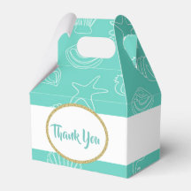 Tropical Sea Shell Teal Gift Box Personalize