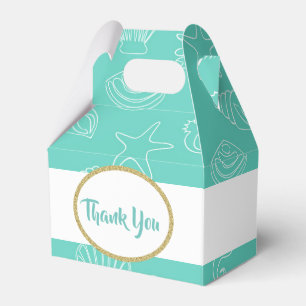 Tropical Sea Shell Teal Gift Box Personalize
