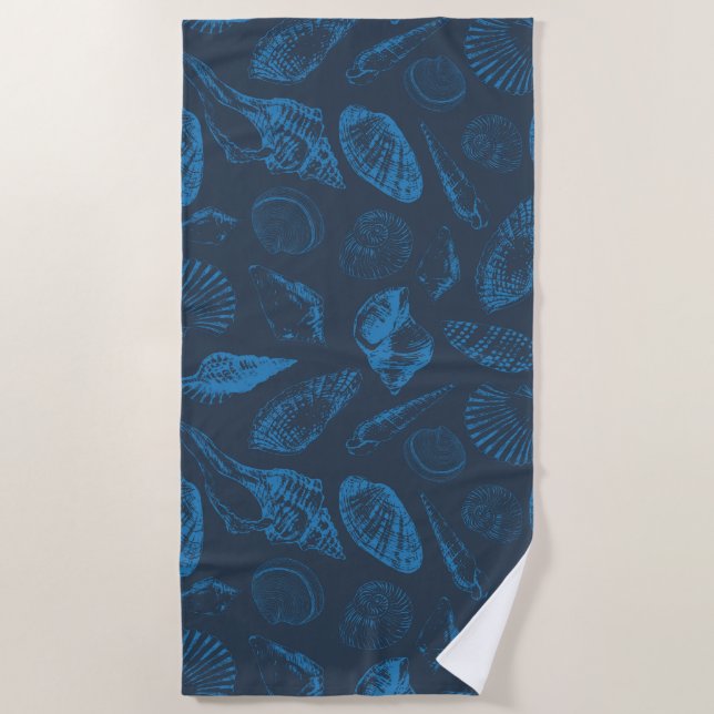 Tropical sea shells beach towel (Front)