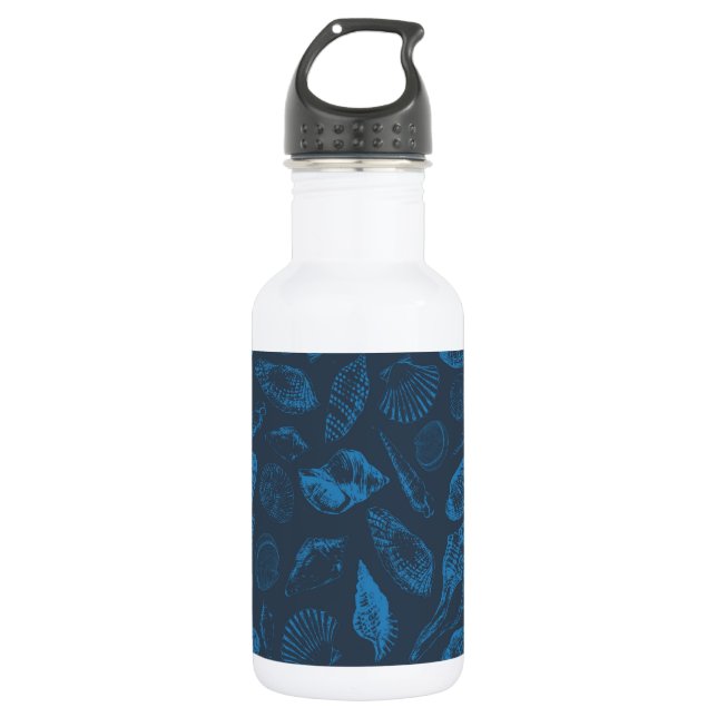 Tropical sea shells stainless steel water bottle (Front)