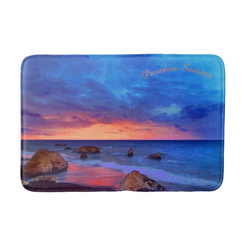 Tropical Sea Sunset Bath Mat