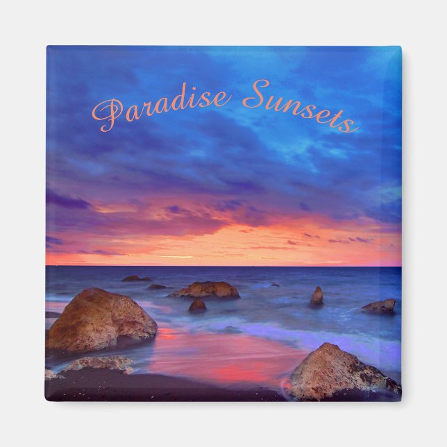 Tropical Sea Sunset Magnet (Front)