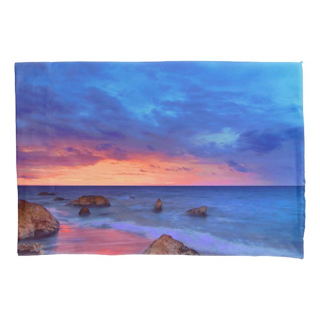 Tropical Sea Sunset Pillow Case (Front)
