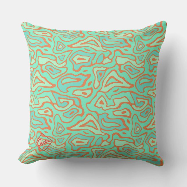 Tropical Sea Throw Pillow (Front)