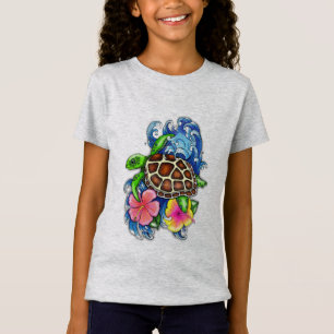 Tropical Sea Turtle and Hibiscus T-Shirt