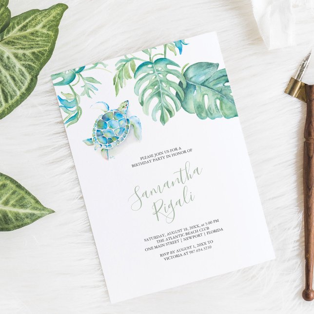 Tropical Sea Turtle Birthday Invites (Creator Uploaded)