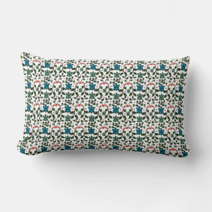 Tropical Sea Turtle Floral Pattern Coastal Ocean Lumbar Pillow