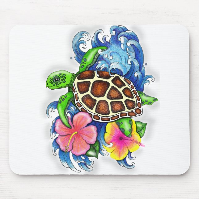 Tropical Sea Turtle Mouse Pad (Front)