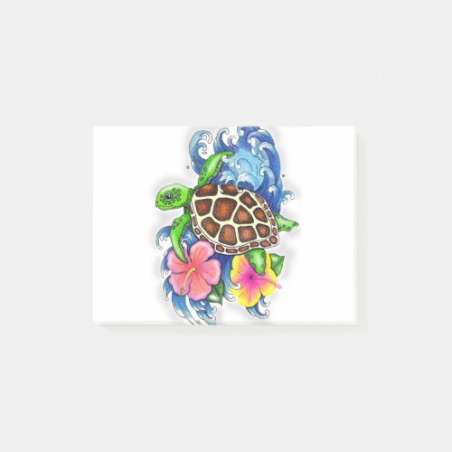 Tropical Sea Turtle Post_it Notes