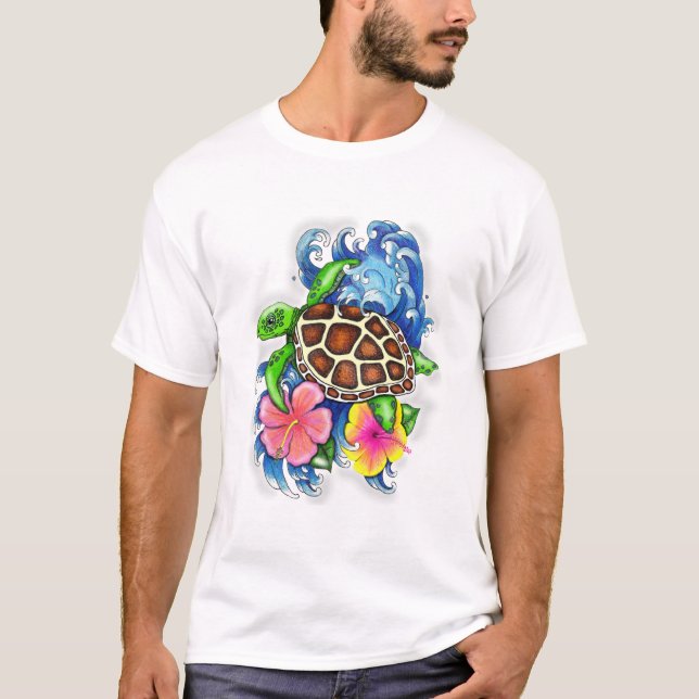 Tropical Sea Turtle T-Shirt (Front)
