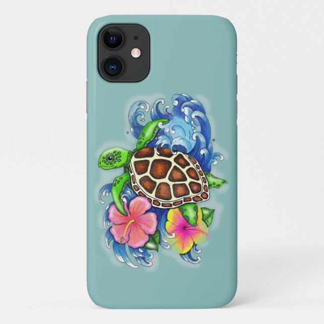 Tropical Sea Turtles Case-Mate iPhone Case (Back)