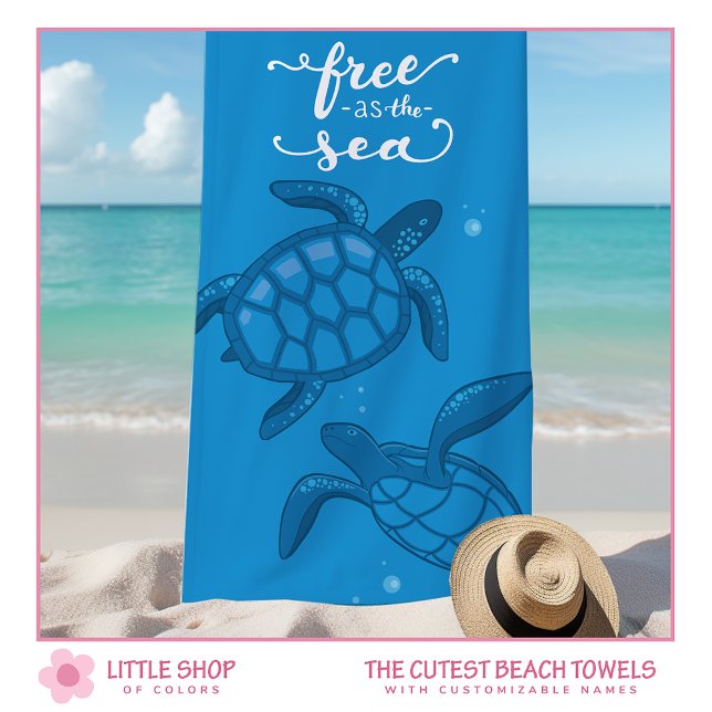 Tropical Sea Turtles Personalized Beach Towel (Creator Uploaded)