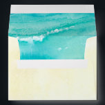 Tropical Sea Waves and Beach Sand Watercolor Envelope<br><div class="desc">Beach wedding envelopes</div>
