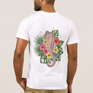 Tropical Seahorse Floral T-Shirt