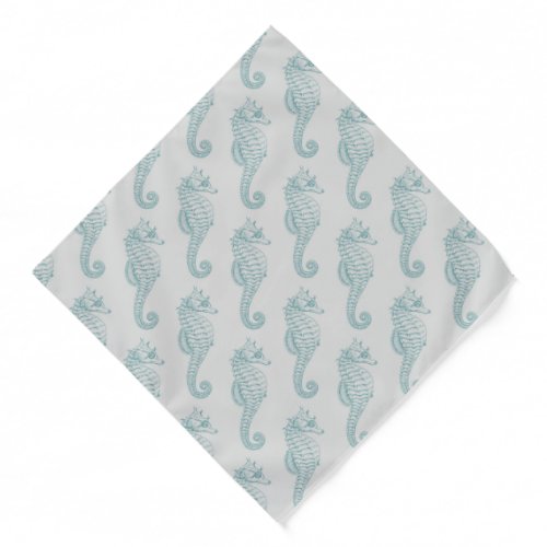 Tropical Seahorses Seahorse Pattern _ Blue Gray Bandana