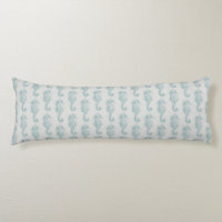 Tropical Seahorses, Seahorse Pattern - Blue Gray