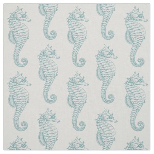 Tropical Seahorses Seahorse Pattern _ Blue Gray Fabric