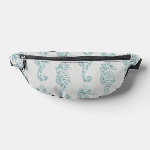 Tropical Seahorses Seahorse Pattern _ Blue Gray Fanny Pack