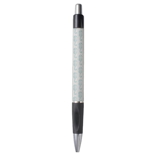 Tropical Seahorses, Seahorse Pattern - Blue Gray Pen (Front Vertical)