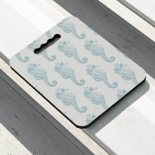 Tropical Seahorses Seahorse Pattern _ Blue Gray Seat Cushion