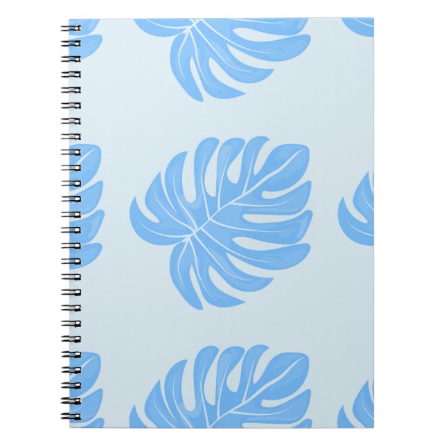 Tropical seamless ethnic pattern with exotic leave notebook (Front)