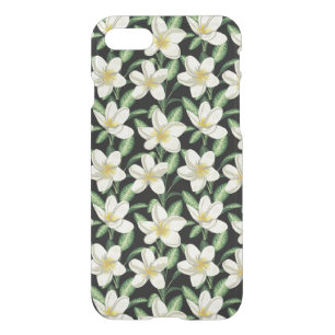 Tropical seamless pattern white flowers green leaf iPhone SE/8/7 case