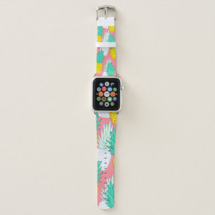 Tropical seamless pattern with exotic pineapples. apple watch band