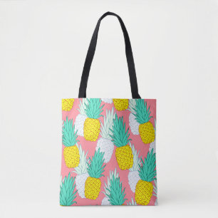 Tropical seamless pattern with exotic pineapples. tote bag