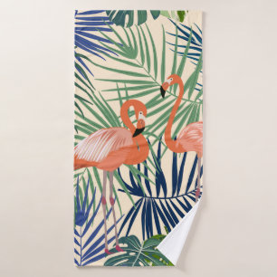 Tropical seamless pattern with flamingo. Botany de Bath Towel