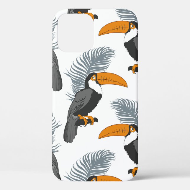 Tropical seamless pattern with toucans and leafs.  Case-Mate iPhone case (Back)