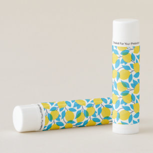 Tropical Seamless With Yellow Lemons Lip Balm