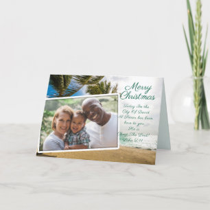 Tropical Seas Christian Christmas Photo Holiday Card