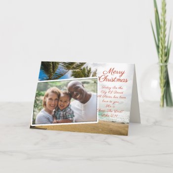 Tropical Seas Christian Christmas Photo Holiday Card by holiday_store at Zazzle