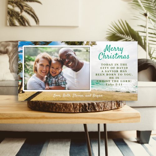 Tropical Seas Christian Christmas Photo Holiday Card