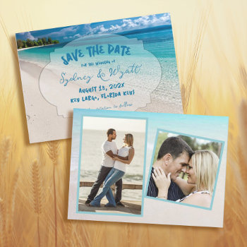 Tropical Seas Two Photo Save The Date Cards by sandpiperWedding at Zazzle